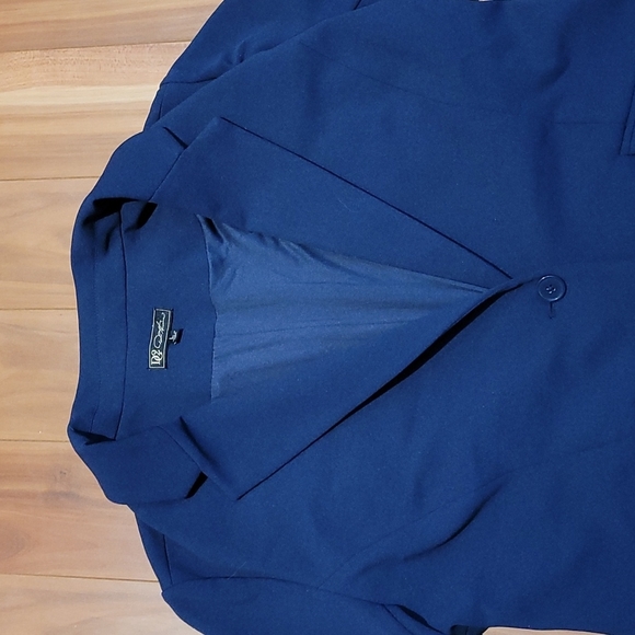 Nwt DIANE GILMAN printed stretch crepe blazer - Picture 4 of 5